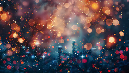 Wall Mural - A blurry image of a bright orange background with many small circles of light