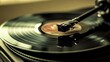 © Matcha_09 - A vinyl record spinning on a record player, with copy space below