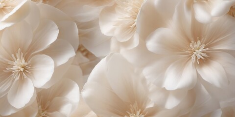 Canvas Print - Close-up of white flowers arranged in a scattered manner with de