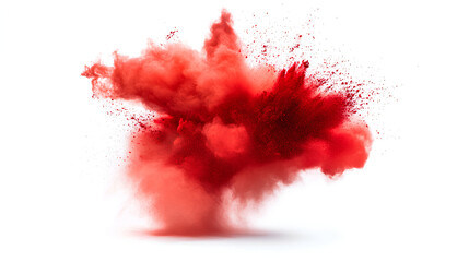 red color explosion isolated on white background