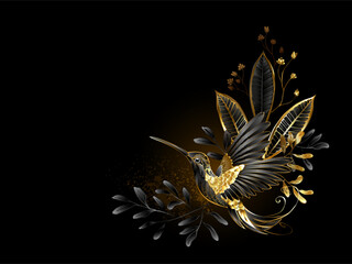 Black jewelry hummingbird banner