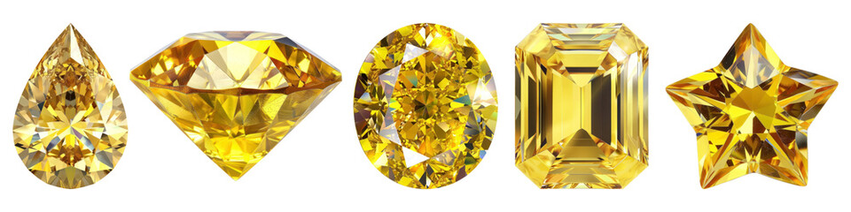 Wall Mural - diamond png cut out element set