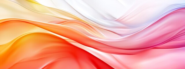 Wall Mural -  A tight shot of a multihued backdrop featuring undulating waves of color, seeming to cascade from top to base