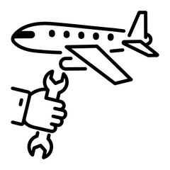 Sticker - A linear icon of aircraft maintenance 