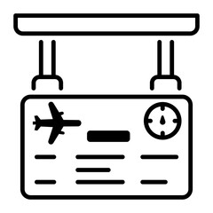 Sticker - Flight info icon in linear style