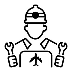 Sticker - An online style icon of aircraft engineer 