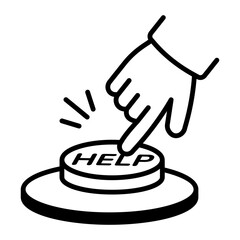 Poster - A line style icon of help 