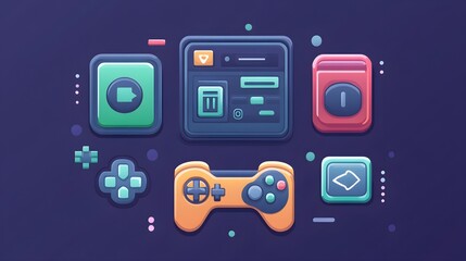 A flat design of a digital app interface with clear, minimalist sans-serif fonts
