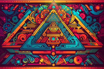 psychedelic mayan geometry illustration