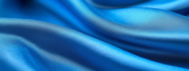 Canvas Print -  A tight shot of a blue fabric featuring thin lines at its edge in the image, and a thin line present along the fabric's bottom border