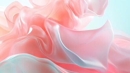 Wall Mural - Abstract Pink and Blue Wavy Fabric Texture