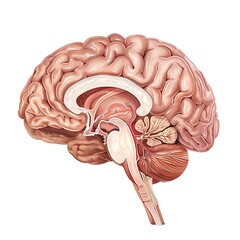 Human Brain Anatomy Illustration Isolated 