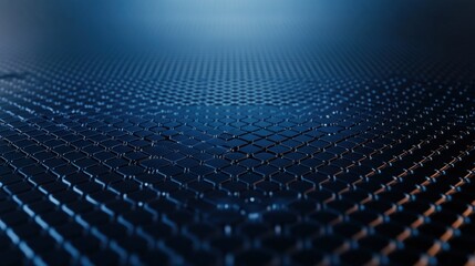 Wall Mural - a close-up view of a textured surface with a modern hexagonal pattern in shades of blue, conveying d