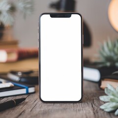 smartphone white blank screen mockup