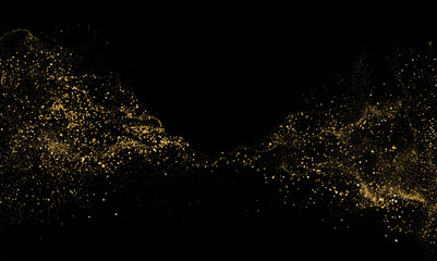 Wall Mural - abstract shiny gold glitter design element. for new year, merry christmas greeting card design