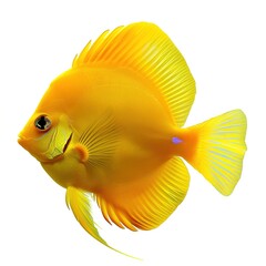 Sticker - Isolated Yellow Tang Fish on Transparent 