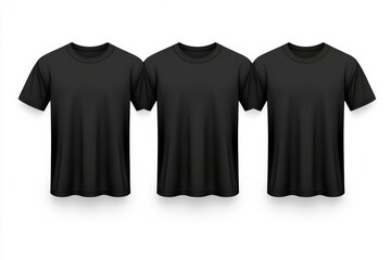 Canvas Print - Different sides of a black oversize t-shirt mockup