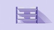 © indyntk - Minimal flat design of a warehouse rack on a solid purple background industrial equipment vector art clean and simple design perfect for modern and sleek settings