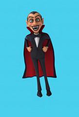 Wall Mural - Fun 3D cartoon vampire with thumbs up