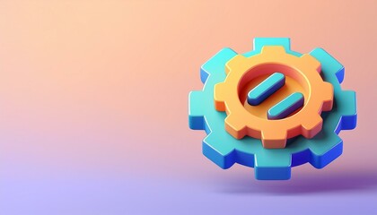 A vibrant and colorful gear icon illustrating creativity and innovation in technology.