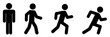 © Misaso  - 立つ、歩く、ランニング、速く走る人物のシンプルなアイコンセット