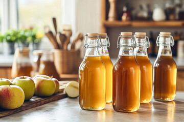 Canvas Print - Experimenting with New Cider Flavors in a Bright Modern Kitchen  