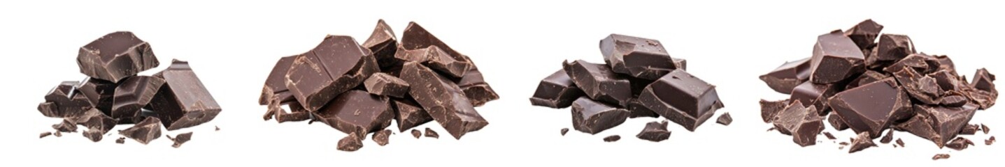 Canvas Print - An isolated image of dark chocolate pieces.