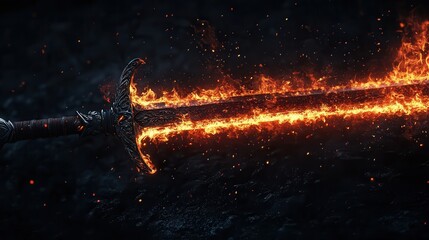 Inferno Blade - Fiery Medieval Sword of Power in Epic Fantasy Style