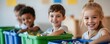 © ALEXSTUDIO - Happy children happily participate in recycling at school