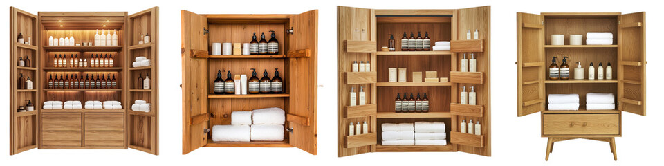 Wall Mural - On a transparency background, a bathroom cabinet is isolated