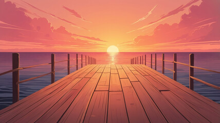 Canvas Print - sunset on the pier