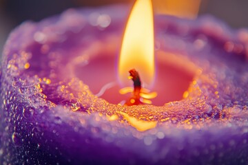 Canvas Print - Purple candle burning bright