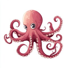 Wall Mural - vector graphic of a cute octopus