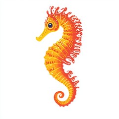 Wall Mural - vector graphic of a cute seahorse