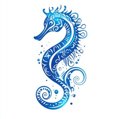 Wall Mural - vector graphic of a cute seahorse