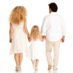 Walking Family Back Isolated