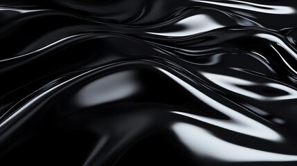 Canvas Print - Abstract Black Liquid Swirls