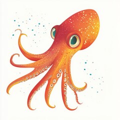 Wall Mural - vector graphic of a squid
