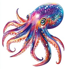 Wall Mural - vector graphic of a squid