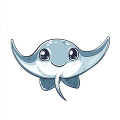 Wall Mural - vector graphic of a cute stingray