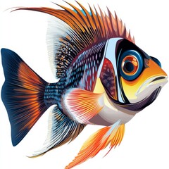 vector graphic of an emperor angle-fish