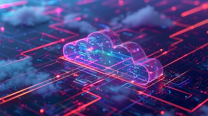 Aufkleber - Cloud computing technology and online data storage. Data backup on cloud storage