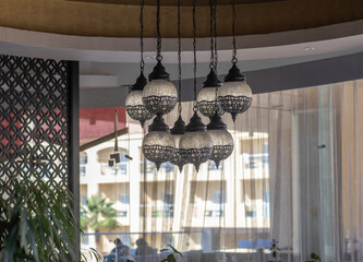 Wall Mural - ceiling arabic chandeliers in hotel