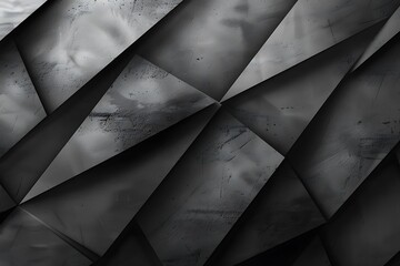Poster - Black white dark gray silver abstract pattern background. Geometric shape and triangle angle polygon
