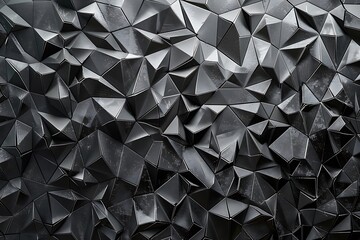 Poster - Black white dark gray silver abstract pattern background with geometric shape polygon