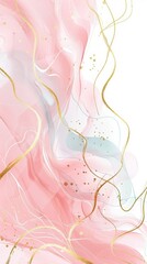 Poster - Abstract pink and gold art