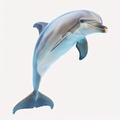 Wall Mural - Friendly dolphin isolated on transparent 