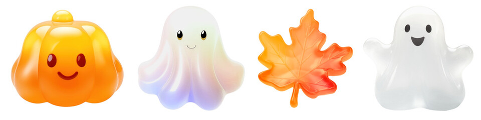 Sticker - Halloween cute cartoon jelly png cut out element set