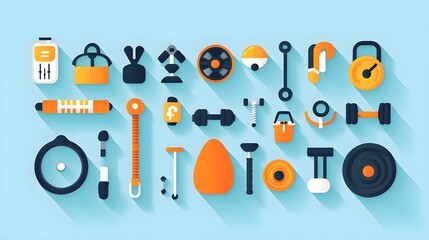Wall Mural - a flat design of a fitness challenge app with intuitive goal setting and tracking features
