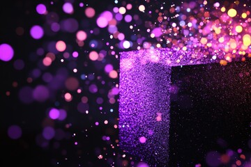 Wall Mural - Sparkling purple glitter explosion with bokeh background